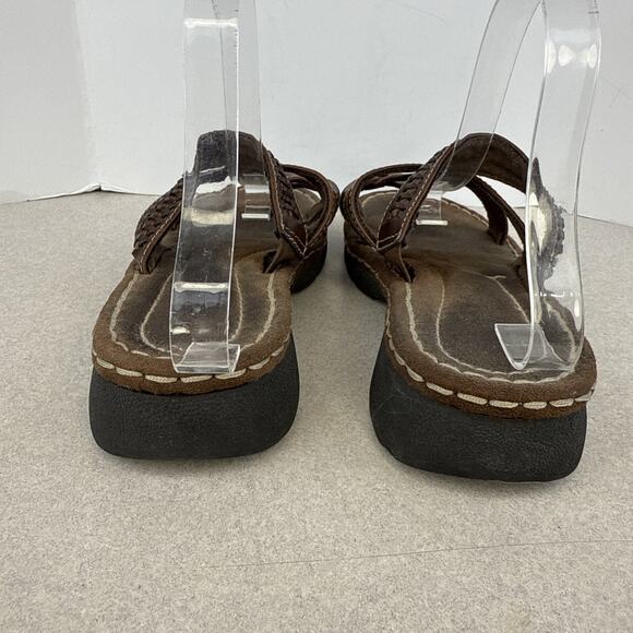 Women’s Vintage Predictions Y2K Brown Leather Sandals Strappy‎ Size 9W - Picture 7 of 10